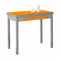 SHIITO - Mesa de Cocina - Extensible con Forma de Libro - 90 x 50/100 x 76 cm - con 1 Cajón Inferior para Guardar Cubiertos - Estilo Moderno - Naranja
