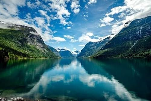 adrium Acryl-Bild 140 x 90 cm: Schöne Natur Norwegen Naturlandschaft. lovatnet See Lodal-Tal. (139297415)