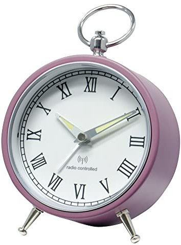 Miraval Funk-Wecker: Analog, im Retro-Stil, modern oder klassisch, mit Hintergrundbeleuchtung, Snooze, lautloses Japanisches Quarzuhrwerk, Metallgehäuse, als Reisewecker