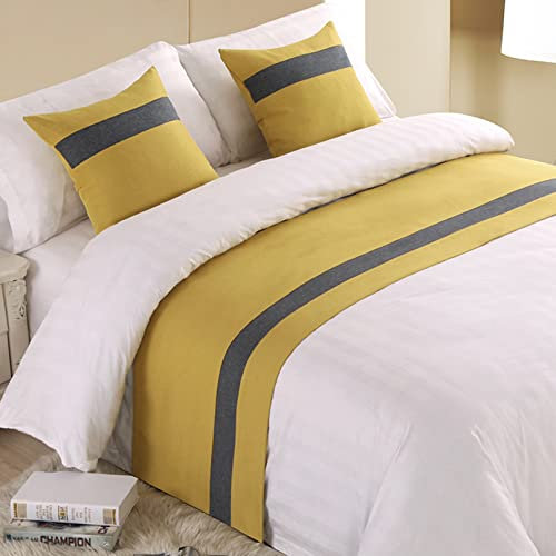 TTiiLoe Bettläufer für Fußbett Streifenmuster Orange Dekor Bettwäsche Schutzbezug Bettschal Bettbezug Betttuch Bettvorleger Kein Verblassen Hotel Schlafzimmer Hochzeit Zimmer, 180 x 50 cm