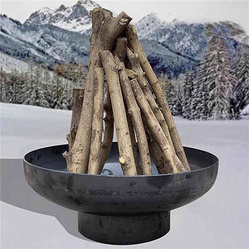 HJDSUDU Foyer en Fonte Robuste, Brasero À Bois en Fonte D'extérieur, Très Profond Et Grand Brasero Rond À Bois De Chauffage pour L'extérieur du Jardin, du Camping,60cm