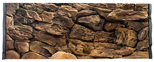 WYSKONT Aquarium Rückwand 3D Lesbos - Aquarium Hintergrund - Aquarium Zubehoer - Hintergrund - Aquarium Deko - 117x45 cm für Aquarium 120x50 cm - braune Farbe - Aquarium Groß