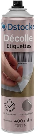 DSTOCK60 - Etikettenabzieher, 400 ml, Aerosol-Spray zum Abziehen von Etiketten – entfernt Etiketten, Klebstoffe und Rückstände schnell, Klebstoffentferner