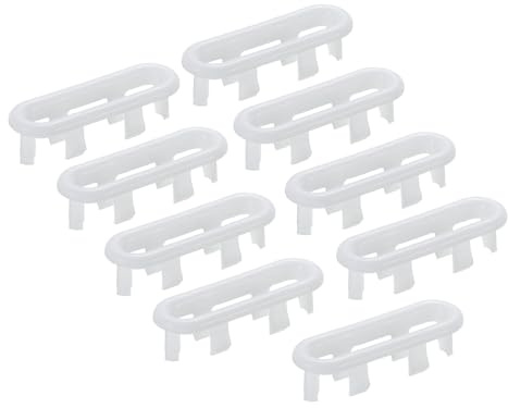 PATIKIL 2x0.7 Pouce Bague de Débordement, Couvercle Rond d'Évier, Insert en Plastique pour Trou de Bassin, ca-psulee Ronde pour Cuisine Salle de Bain, Blanc 9 Pièces