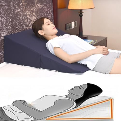 keilkissen bett keilkissen bett kopfteil Faltbare Keilbettkissen aus Memory-Schaum, Keilmatratzenerhöhung für Gerd-Schmerzen im unteren Rücken, saurer Reflux, Sodbrennen, Allergien, Schnarchen, Fernse