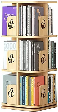 GaRcan Bücherregale 360° drehbares Bücherregal, Holzboden-Bücherregal, multifunktionales Bücherregal, mehrschichtiges Regal (Holz 40 x 40 x 100 cm)
