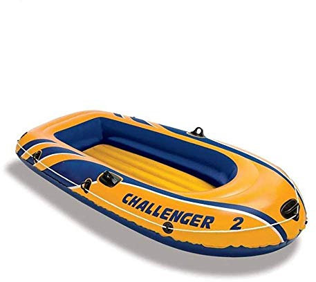CCKUHN Aufblasbares Kajak für 2 Personen, gelbes, verdicktes Schlauchboot mit kostenloser Pumpe, Seil und Befestigungsset, Kajak
