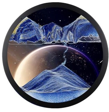STMKB Sand Art Liquid Motion, 17,3 Pouces Fixé Au Mur avec Rotation À 360 °, Sablier Créatif pour L'artisanat du Verre, Cadre en Bois Massif, Décoration Murale Relaxante
