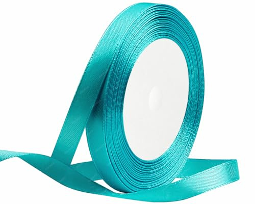 Türkis Satinband 10mm x 22 Meters Stoffbänder für Geschenkverpackungen, Blumensträuße, Kunsthandwerk und Hochzeitsdekoration