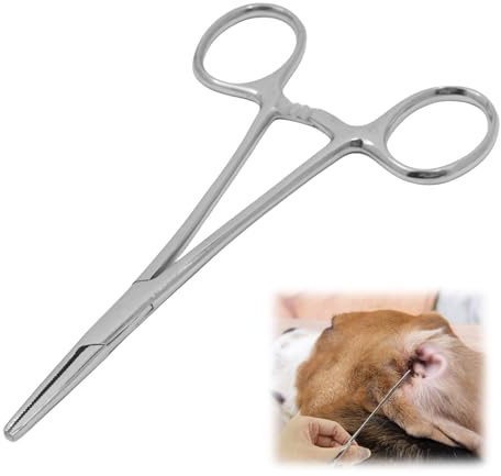 Pinza de sujeción, pinza de bloqueo inox, pelo de gato y perro, pinza curva, pinza recta, pinza para la pesca, diseño dentado (1)