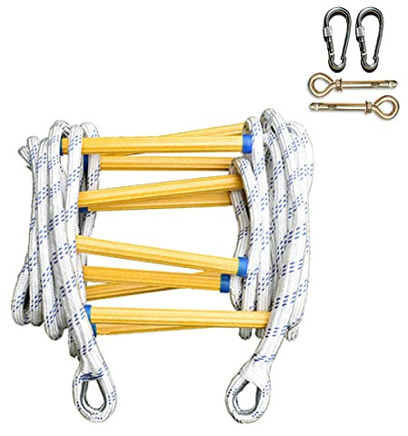 CXJGCRDM Strickleiter, Notleitern, Not-Feuerleiter, Sicherheitsleiter für Erwachsene und Kinder mit Haken/5M