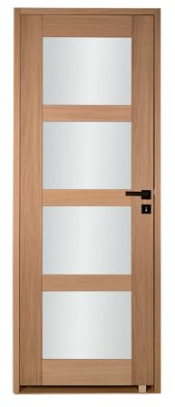 Bloc porte 4 Vitrages CETUS bois chêne européen 2040 x 730 Droite