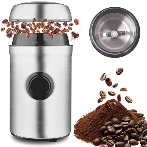 Molinillos de café pequeños eléctricos, máquina de molinillo de frijol de café portátil de 200W, mini licuadora de café, cuchillas de acero inoxidable molineras de especias para pimientos de frijoles