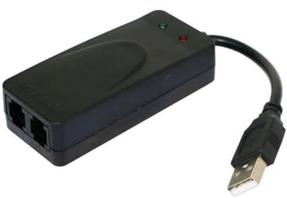 Pqahffowr - Módem de fax USB de doble puerto USB 2.0 56K V.92 V.90 controlador de módem externo para Win 7 8 10 XP Recepción de envío de fax en ordenador