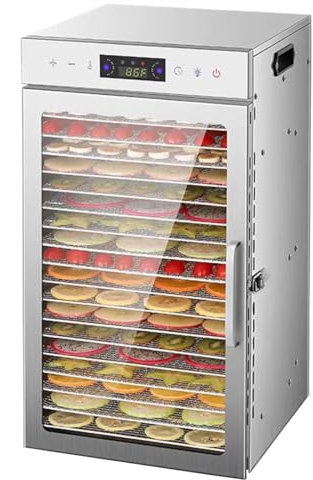 Liofilizzatore 6/8/12/18, macchina per essiccazione alimentare in acciaio inossidabile con temperatura regolabile, timer e display LCD per pesce, verdure, carne secca, erbe aromatiche, 18 strati