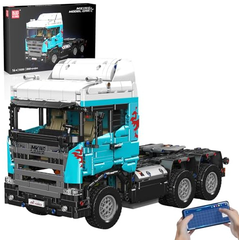 Mould King 13203 Technik Ferngesteuerte Klemmbausteine LKW Modellbausatz SCA Truck Bausteine Schwerlast Mechanische Abschleppwagen Kompatibel mit Andere Marken (2060 Teile)
