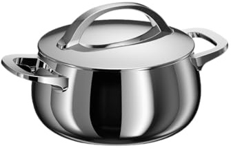 BergHOFF Home Kochtopf klein (18cm)– Edelstahl Topf mit Deckel – Kochtopf für alle Herdarten inkl. Induktion – Schmortopf - spülmaschinengeeignet & Ofenfest