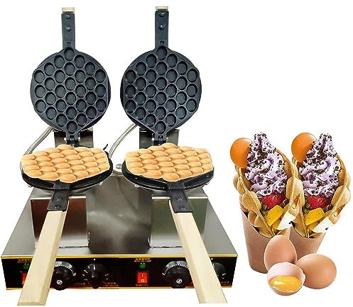 BOOZXCV 1400W Commercial Waffle Maker, 60PCS Electric Egg Cake Machine, 50-250℃ Temperature Adjustable, 0-5 Minutes Adjustable, for Commercial Restaurant