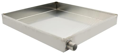 Bandeja Colectora de Goteo Inox, Bandeja de Drenaje de Condensado, para Secadoras, Lavavajillas, Refrigeradores y Calentadores de Agua (con Orificio)(70x50cm)