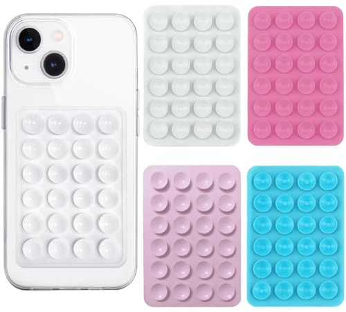 Lot de 4 Supports de téléphone à Ventouse en Silicone,support Antidérapant Mains Libres pour Téléphone Portable,Support à Ventouse Polyvalent,pour Selfies et Vidéos(Style 1)