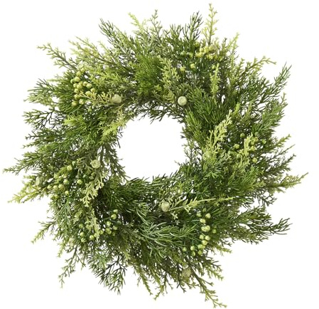 Künstlicher Tannen- & Beeren-Ring - Deko-Ring für Weihnachten & Winter (Ø 40 cm Grün)
