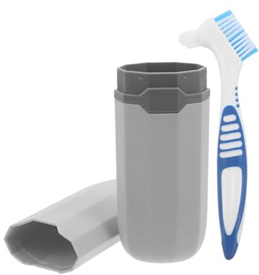 PENIKOKO Étui de Voyage pour Prothèses Dentaires avec Brosse Double-face et Boîte de Nettoyage Hygiénique Compatible Dentier Appareils Orthodontiques et Gouttières Protection Anti-poussière