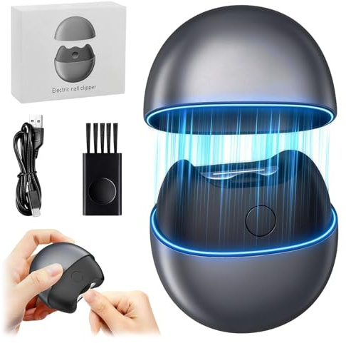 Automatic Nail Trimmer Cutter Grinder Electric, Human Toe Fingernail File Grinders Cutters for Tick Toenails, Adults, Seniors, Baby, Clippers for Toenail, Fingers