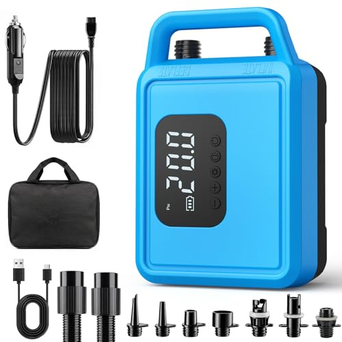 Elektrische SUP Pumpe 20 PSI, Tragbare SUP-Luftpumpe mit 15600mAh Wiederaufladbare Akku, Dual Stage Aufblasen & Entleeren Auto-Off 12V KFZ-Anschluss für Paddleboard, Zelte, Boote, Matratze