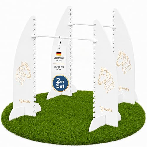 Hoofly Hobby Horse Hindernis Set Höhenverstellbar bis 100 cm – 2X Turnier Hürde für Kinder & Jugendliche, Profi Hobby Horse Zubehör, Steckenpferd Parcours & Geschenk Kinder