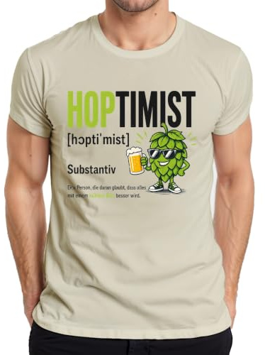Hoptimist öl definition rolig bryggning män t-shirt, natur, M