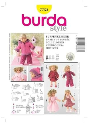 burda mönster dockklänningar 7753
