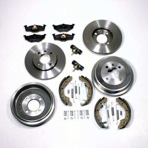 Bremsscheiben/Bremsen Set + Bremsbeläge vorne + Bremstrommeln + Zubehör + Radbremszylinder für hinten