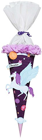 Ursus 9850032 - Schultüte Bastelset Pegasus, sechseckig, Höhe ca. 68 cm, Duchmesser ca. 20 cm, inklusive Bastelanleitung und Vorlagebogen, zum Selbstbasteln, ideal für die Einschuluung