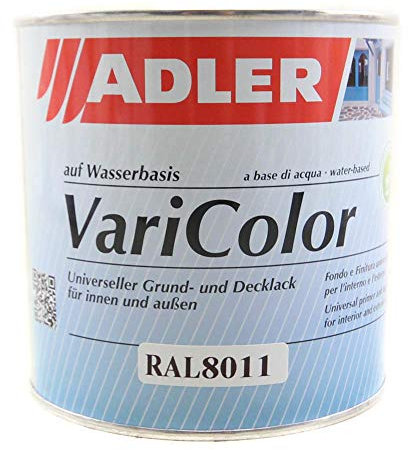 ADLER Varicolor 2in1 Acryl Buntlack für Innen und Außen - 750 ml RAL8011 Nussbraun Braun - Wetterfester Lack und Grundierung - matt