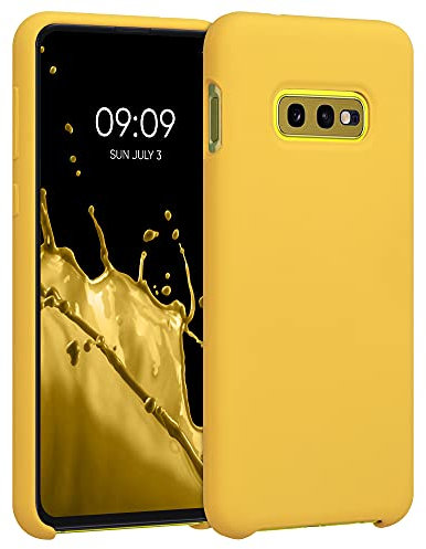 kwmobile Hülle kompatibel mit Samsung Galaxy S10e Hülle - Silikon Handy Case - Handyhülle weiche Oberfläche - kabelloses Laden - Honiggelb
