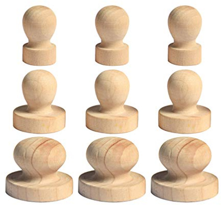 EXCEART Holz Stempel Griff Rund 5 StüCk 2 Zoll Diy Stempelgriff Set FüR Basteln Und Scrapbooking Holzgriff Stempel Rund
