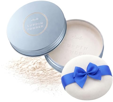 Club Suppin Translucent Setting Powder Makeup, Pressed Powder Foundation & 24H Long-Lasting Face Powder Makeup Setting Powder with Amino Acids & Shea Butter, Japanese Skincare Finishing Powder, WHITE