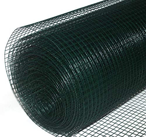 Volierendraht grün beschichtet Drahtgitter Drahtgeflecht Zaun Maschendrahtzaun Kaninchenzaun Hasendraht 100 cm hoch - 10 Meter lang - Maschenweite: 19x19 mm -> SCHNELLER VERSAND AUS DEUTSCHLAND <-