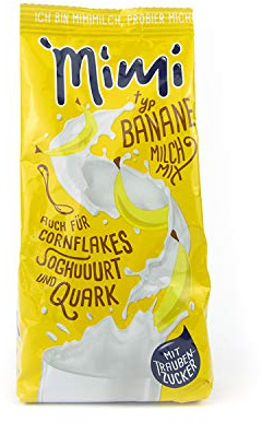 Mimi Milchmix Banane Getränkepulver, 2 x 400 g, in warmer und kalter Milch löslich, Milch Mix mit Bananengeschmack, Pulver für Milch mit sehr guter Löslichkeit