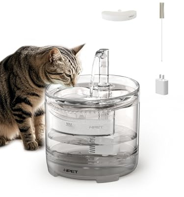 NPET Fuente de agua para gatos WF050, dispensador de agua para perros, 1,5 L, supersilenciosa, automática, para mascotas, con kit de grifo