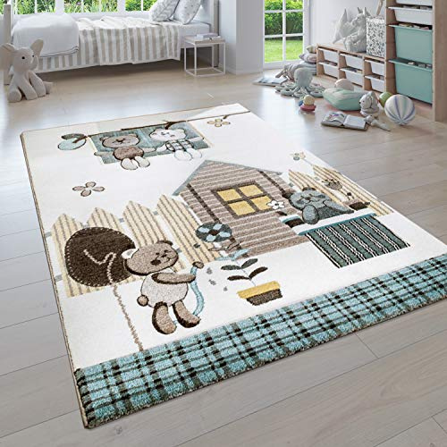 Paco Home Kinder-Teppich Für Kinderzimmer, Junge/Mädchen versch. Designs, Farben u. Größen, Grösse:120x170 cm, Farbe:Creme 2