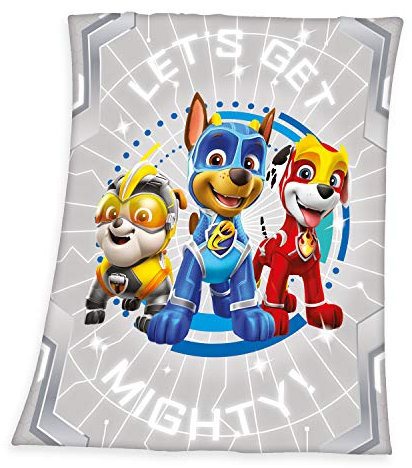 Herding La Pat' Patrouille Couverture Polaire, 130 x 160 cm, Polyester, Gris