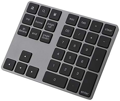 Numpad, 34 tangenter svart uppladdningsbart trådlöst numeriskt tangentbord, bärbar Bluetooth numerisk knappsats passform för iOS Android-system