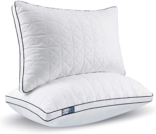 BedStory Oreiller Anti-Acariens à Faible Garnissage de Microfibre Hypoallergénique de Qualité Hôtel Moelleux et Respirant, 50x70 Lot de 2, Convient Allongées sur Le Côté et sur Le Dos