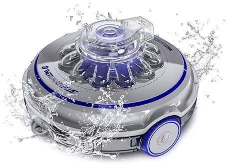 Gre RBR75 - Wet Runner Plus Robot Inalámbrico para Piscinas de hasta 50 m2 con Suelo Plano, Limpiafondo Eléctrico para Piscinas 75 Mins de Autonomía