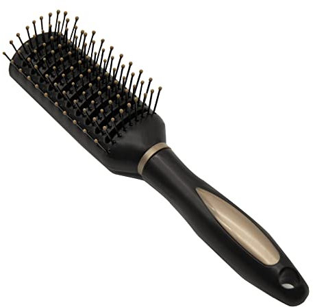 Vent Hair Brush for Men Women, 11 Row Detangling Brush for Curly Straight Hair, Wet Dry Use, Black