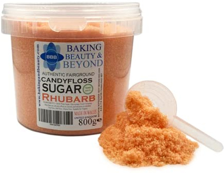 Baking Beauty and Beyond Premium Candy Floss Sugar 800g - Rhubarb Flavour