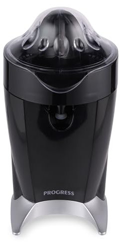 Progress EK5882 Cone To Cup Citrus Juicer - Includes Small & Large Interchangeable Juicing Cones, Straight To Glass Serving, Multidirectional Rotation For More Juice, Built-In Anti-Drip Spout, 60W