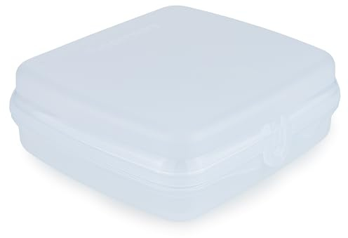 Tupperware Eco+ Sandwich-Box hellblau Brotdose Pausenbrot Brotbox (inkl. 1x Schlüsselanhänger Zufällig)