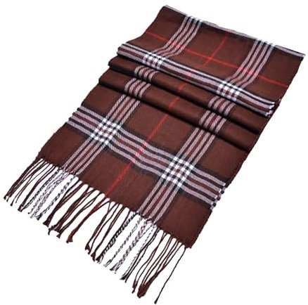 Mütze Schal Set Set Schottenkaro, Schottenkaro, Geschenk für Männer, Frauen, Kinder Schal Gelb Herren Damen Schal Rot Gemustert Tücher Set Mikrofaser Tücher Groß Haar Tücher 2 Schal (Brown, One Size)